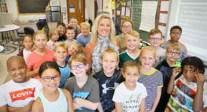 Julie Dooley and her fourth grade class