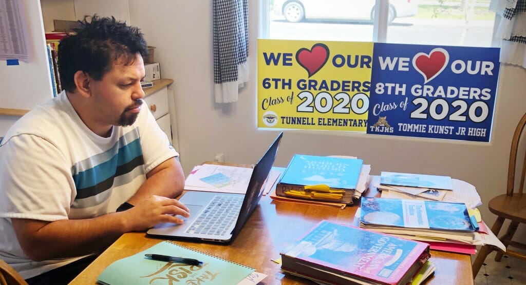 Teacher, Kevin Ilac, teaching online.